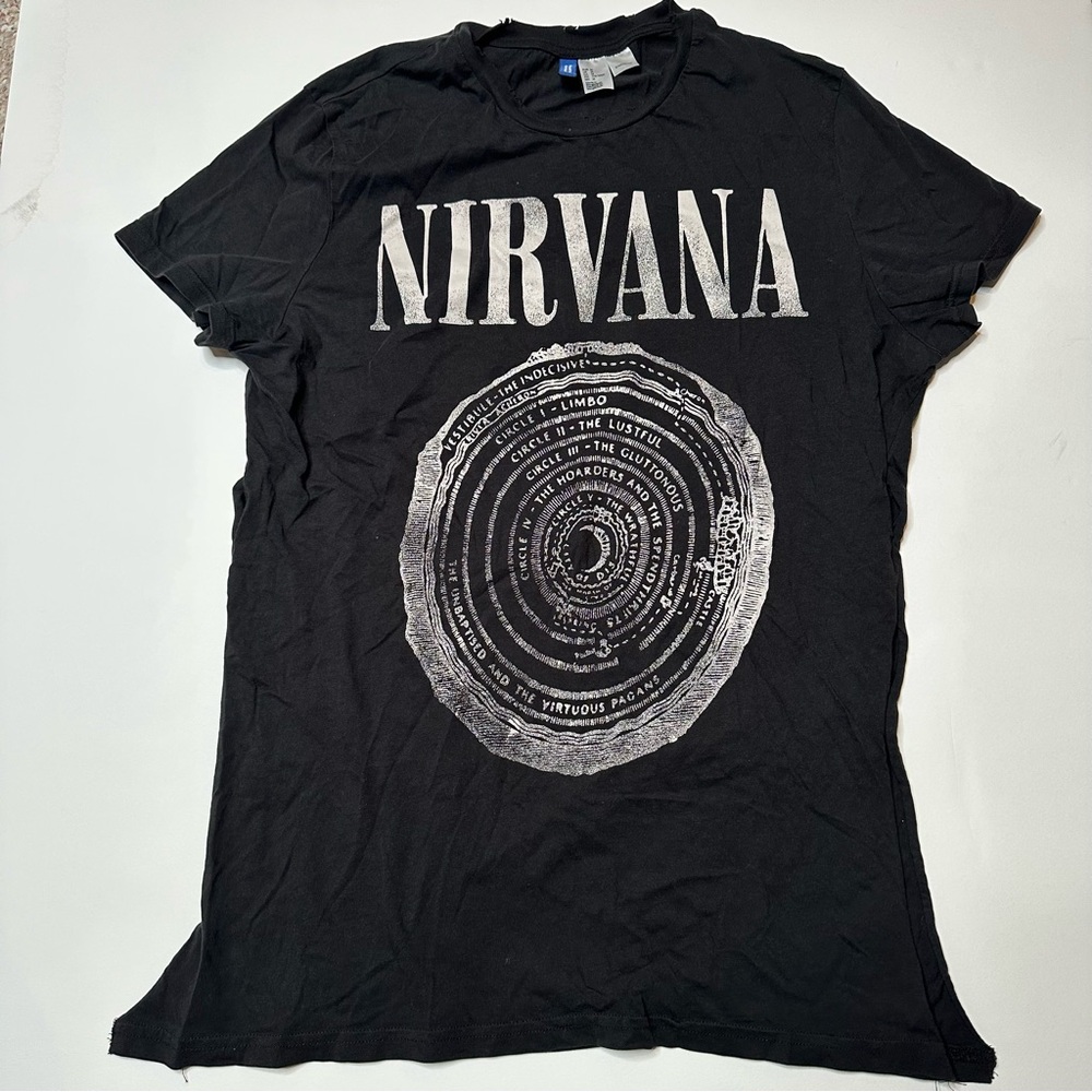 Nirvana Side Slit Vintage Style T-shirt M
